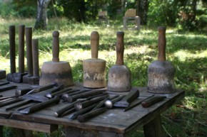 Steinbildhauer Workshop, Werkzeug für die Bearbeitung von Naturstein.